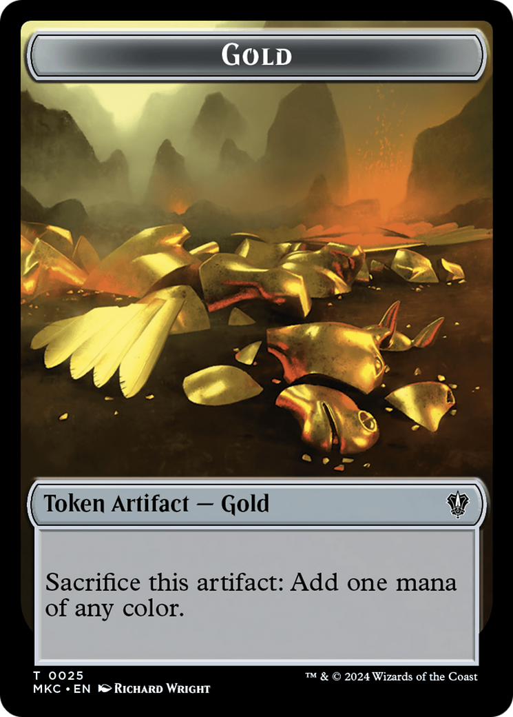 Gold // Treasure Double-Sided Token [Murders at Karlov Manor Commander Tokens] | RetroPlay Games