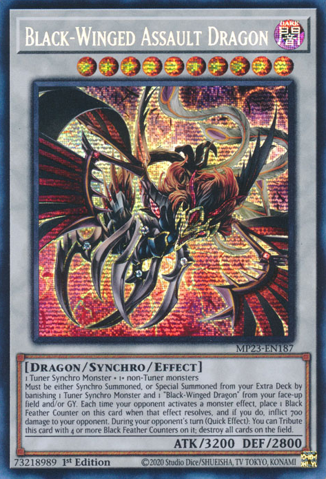 Black-Winged Assault Dragon [MP23-EN187] Prismatic Secret Rare | RetroPlay Games