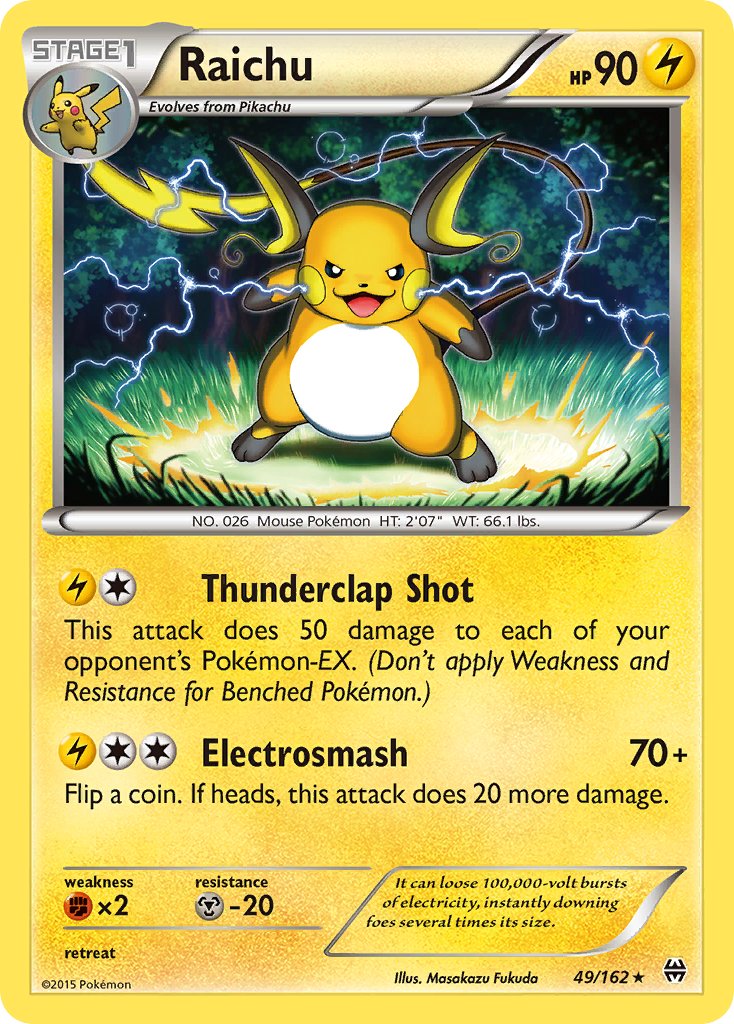 Raichu (49/162) (Theme Deck Exclusive) [XY: BREAKthrough] | RetroPlay Games