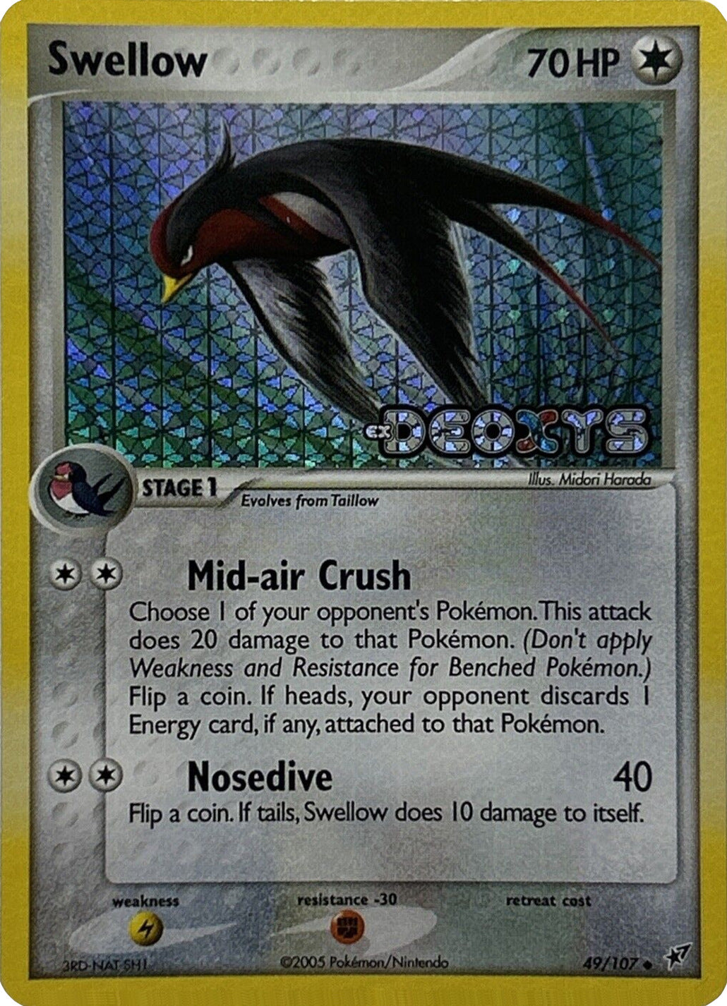 Swellow (49/107) (Stamped) [EX: Deoxys] | RetroPlay Games