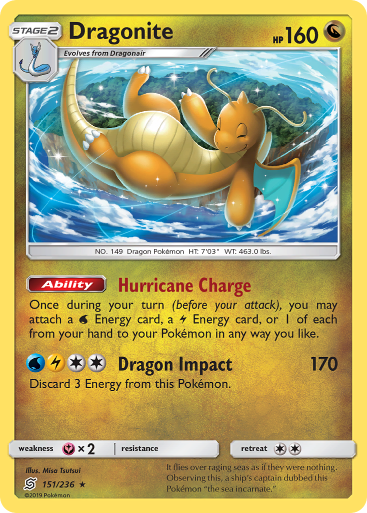 Dragonite (151/236) (Cosmos Holo) [Sun & Moon: Unified Minds] | RetroPlay Games