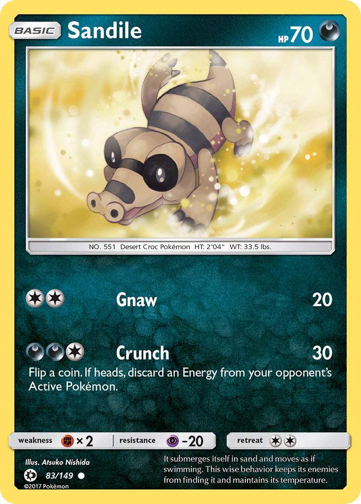 Sandile (83/149) [Sun & Moon: Base Set] | RetroPlay Games