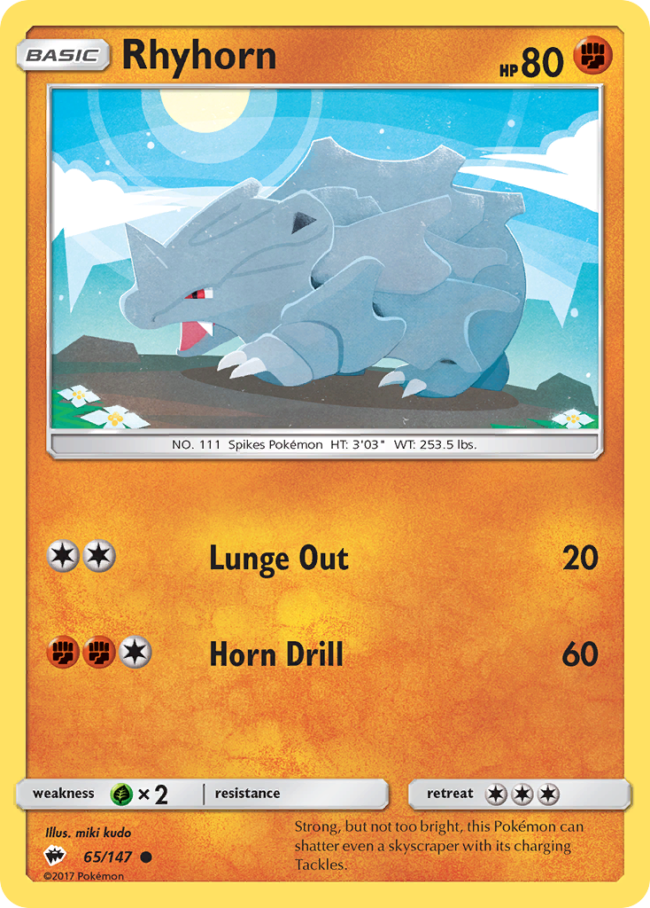 Rhyhorn (65/147) [Sun & Moon: Burning Shadows] | RetroPlay Games