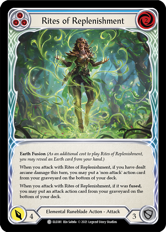 Rites of Replenishment (Blue) [ELE081] (Tales of Aria)  1st Edition Rainbow Foil | RetroPlay Games