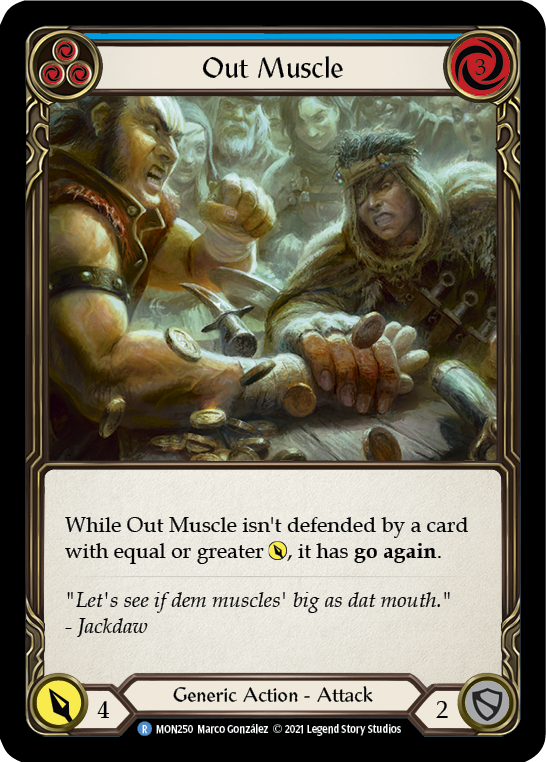 Out Muscle (Blue) [MON250-RF] (Monarch)  1st Edition Rainbow Foil | RetroPlay Games