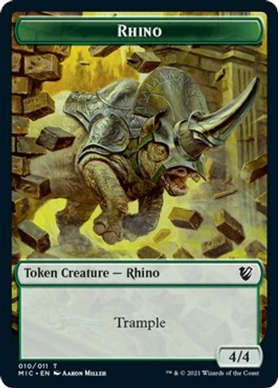 Rhino // Wolf Double-sided Token [Innistrad: Midnight Hunt Commander] | RetroPlay Games