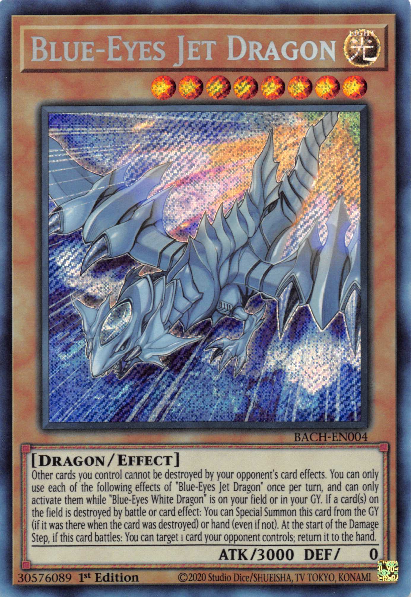 Blue-Eyes Jet Dragon [BACH-EN004] Secret Rare | RetroPlay Games