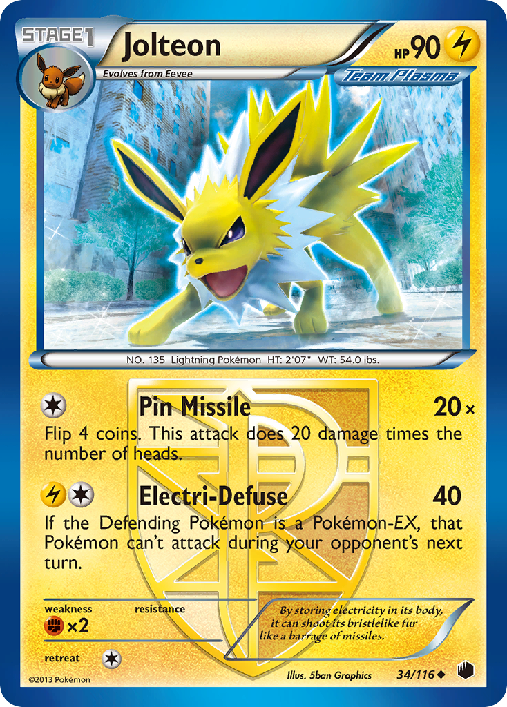 Jolteon (34/116) [Black & White: Plasma Freeze] | RetroPlay Games