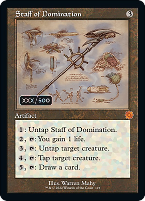 Staff of Domination (Retro Schematic) (Serial Numbered) [The Brothers' War Retro Artifacts] | RetroPlay Games