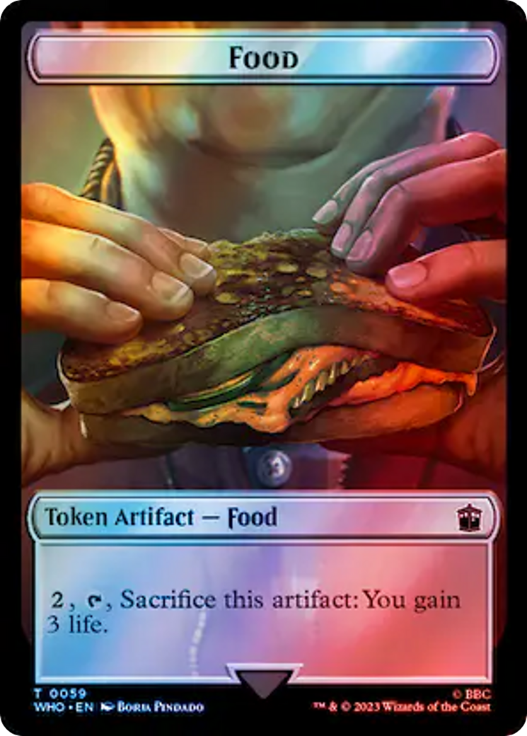 Alien Rhino // Food (0059) Double-Sided Token (Surge Foil) [Doctor Who Tokens] | RetroPlay Games