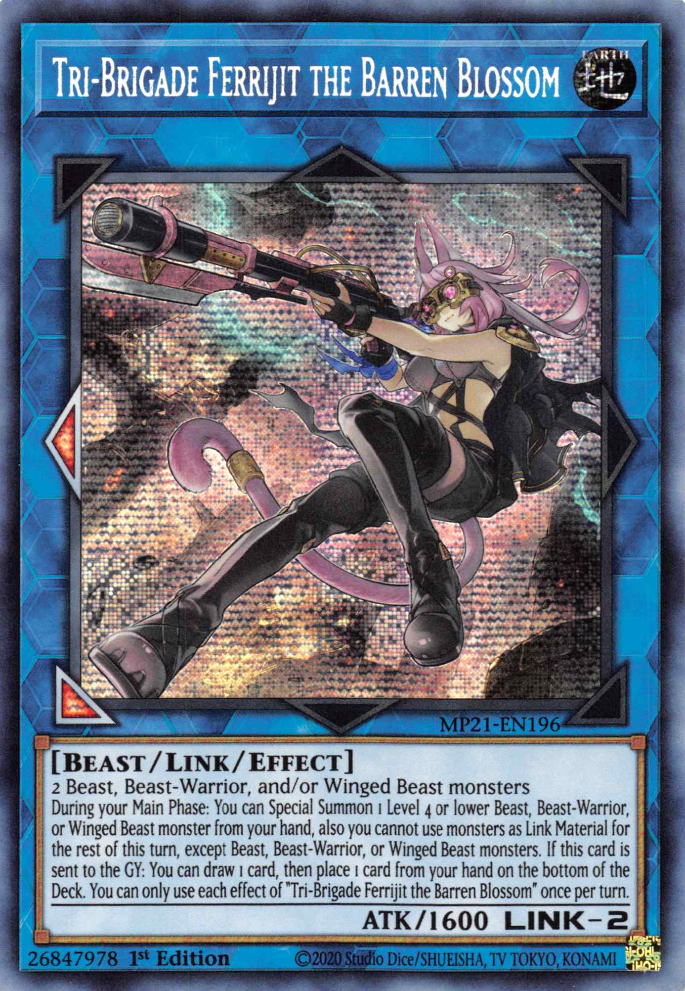 Tri-Brigade Ferrijit the Barren Blossom [MP21-EN196] Prismatic Secret Rare | RetroPlay Games