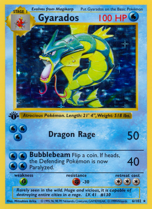 Gyarados (6/102) (Shadowless) [Base Set 1st Edition] | RetroPlay Games