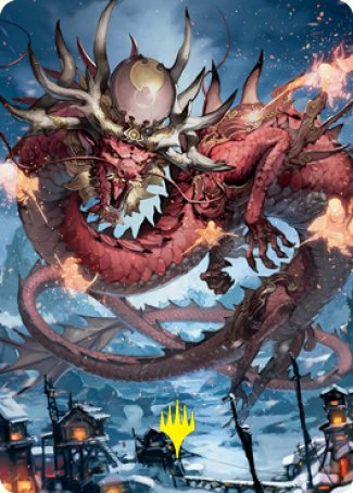 Atsushi, the Blazing Sky 2 Art Card (Gold-Stamped Signature) [Kamigawa: Neon Dynasty Art Series] | RetroPlay Games