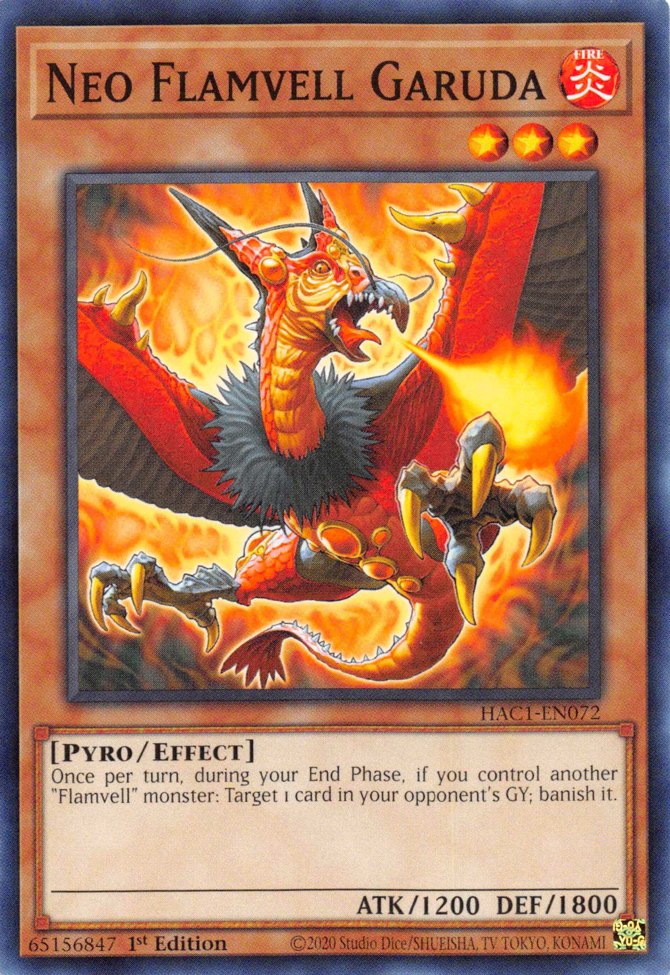 Neo Flamvell Garuda (Duel Terminal) [HAC1-EN072] Parallel Rare | RetroPlay Games