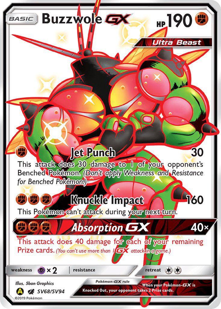 Buzzwole GX (SV68/SV94) [Sun & Moon: Hidden Fates - Shiny Vault] | RetroPlay Games