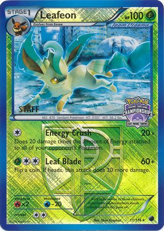 Leafeon (11/116) (States Championship Promo Staff) [Black & White: Plasma Freeze] | RetroPlay Games