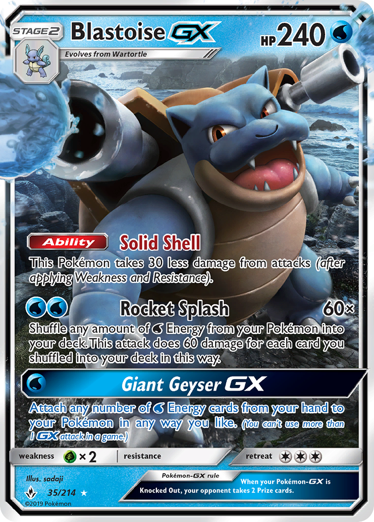 Blastoise GX (35/214) [Sun & Moon: Unbroken Bonds] | RetroPlay Games