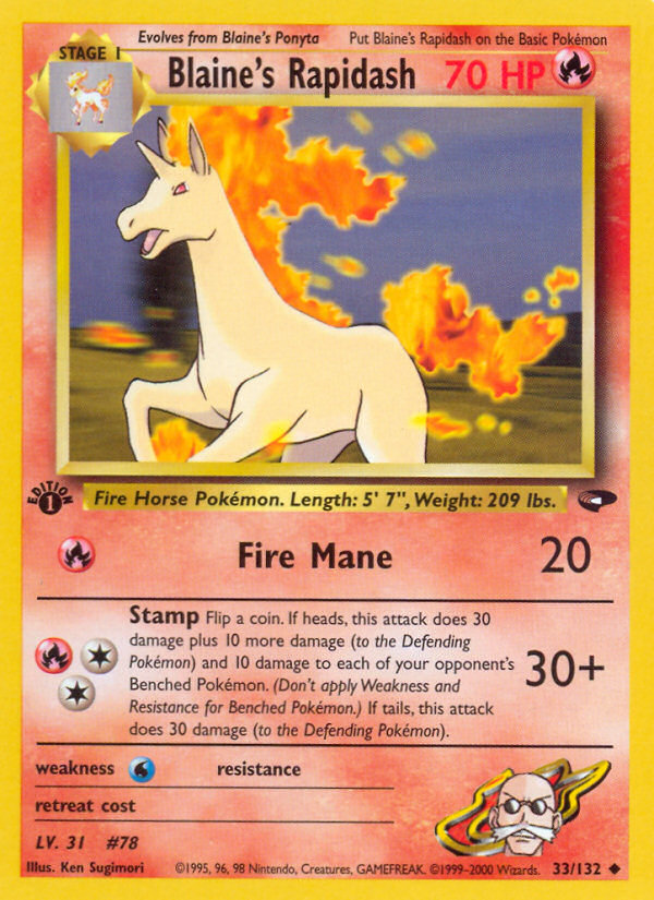 Blaine's Rapidash (33/132) [Gym Challenge 1st Edition] | RetroPlay Games