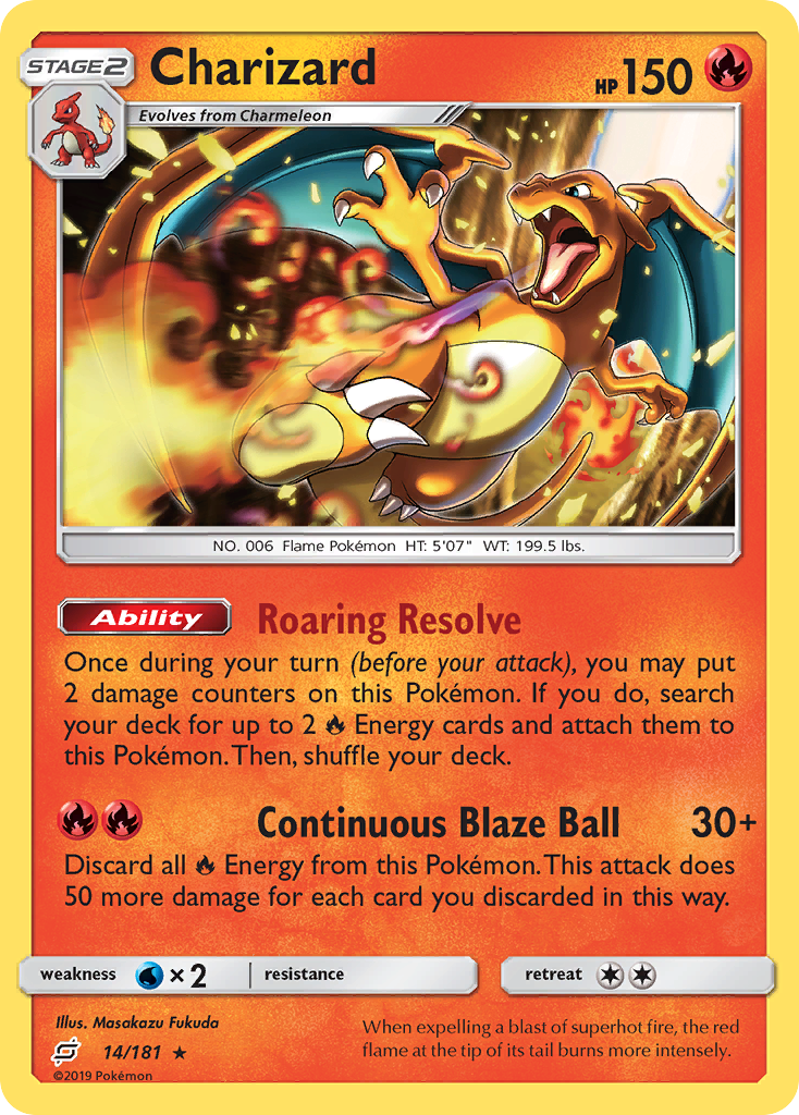 Charizard (14/181) (Cosmos Holo) [Sun & Moon: Team Up] | RetroPlay Games