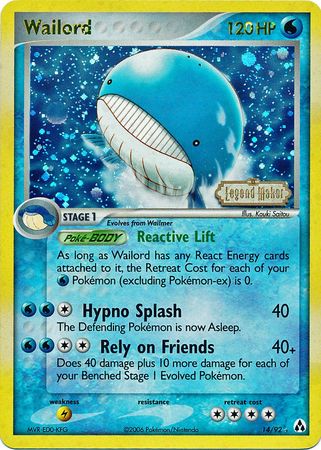 Wailord (14/92) (Stamped) [EX: Legend Maker] | RetroPlay Games