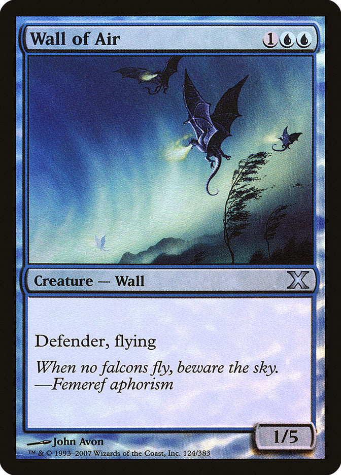 Wall of Air (Premium Foil) [Tenth Edition] | RetroPlay Games