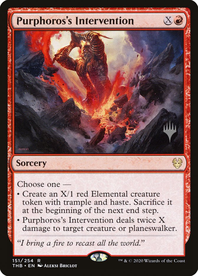 Purphoros's Intervention (Promo Pack) [Theros Beyond Death Promos] | RetroPlay Games