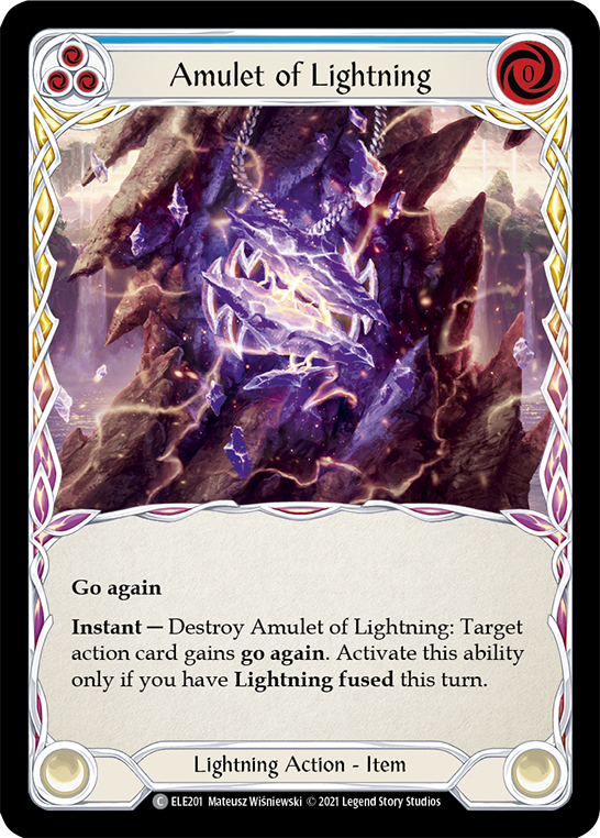 Amulet of Lightning [ELE201] (Tales of Aria)  1st Edition Rainbow Foil | RetroPlay Games