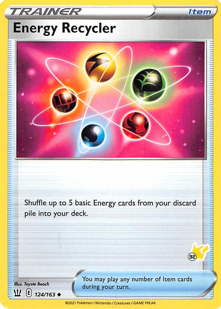 Energy Recycler (124/163) (Pikachu Stamp #32) [Battle Academy 2022] | RetroPlay Games