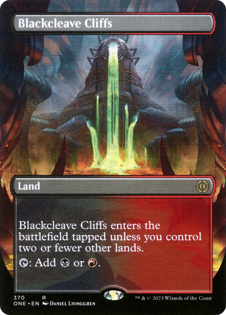 Blackcleave Cliffs (Borderless Alternate Art) [Phyrexia: All Will Be One] | RetroPlay Games