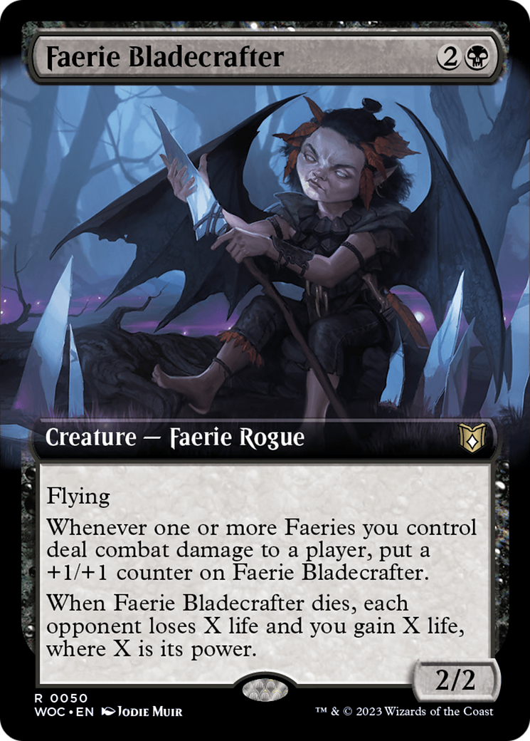 Faerie Bladecrafter (Extended Art) [Wilds of Eldraine Commander] | RetroPlay Games