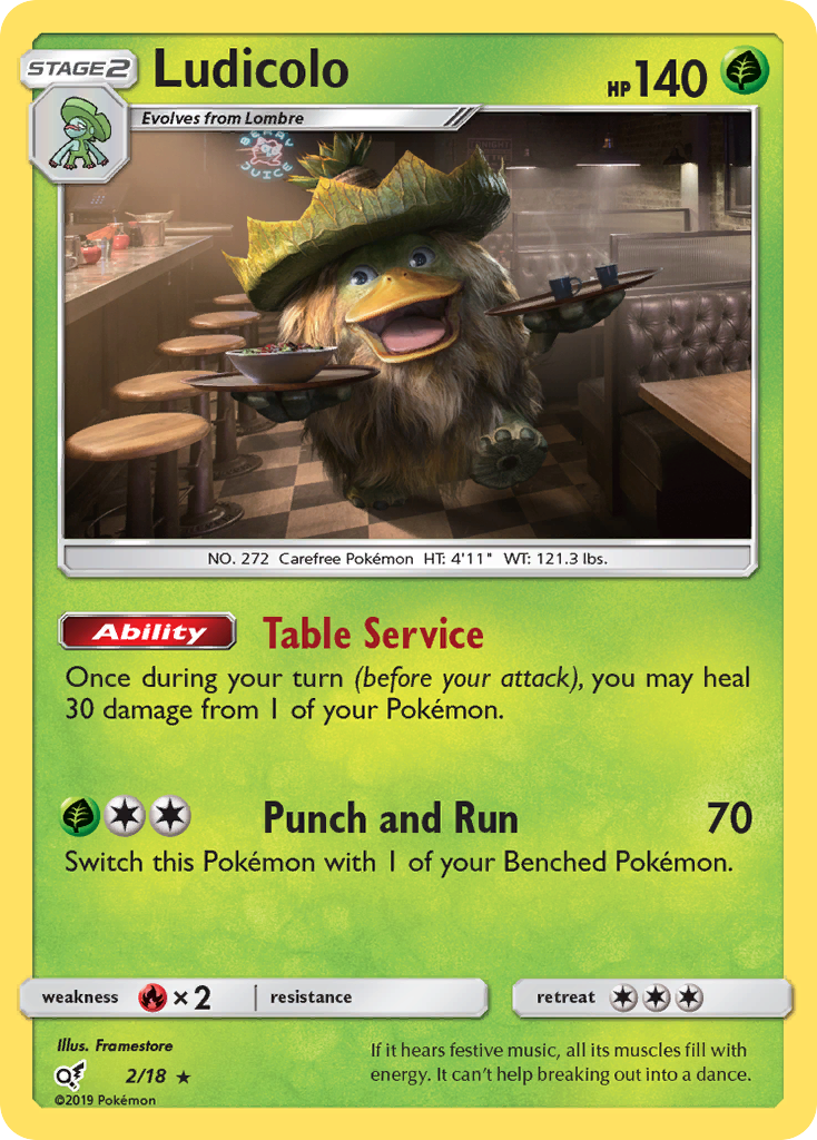 Ludicolo (2/18) [Sun & Moon: Detective Pikachu] | RetroPlay Games