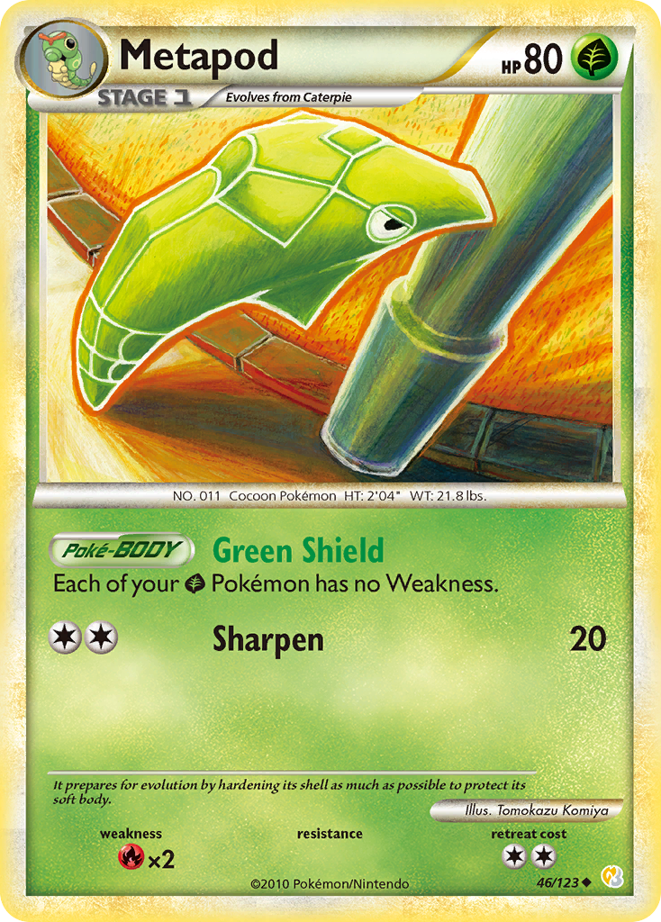 Metapod (46/123) [HeartGold & SoulSilver: Base Set] | RetroPlay Games