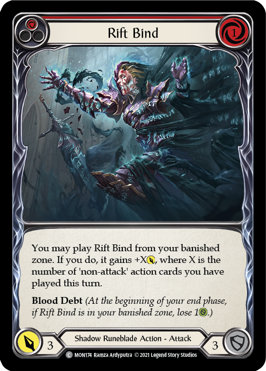 Rift Bind (Red) [MON174-RF] (Monarch)  1st Edition Rainbow Foil | RetroPlay Games