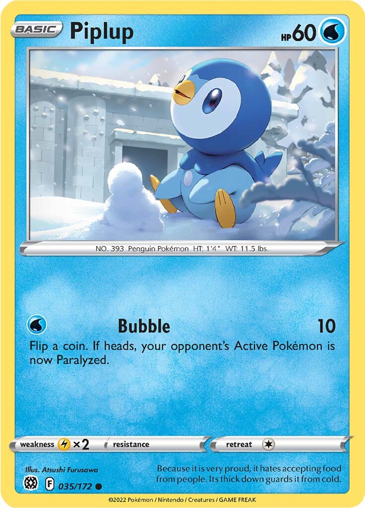 Piplup (035/172) [Sword & Shield: Brilliant Stars] | RetroPlay Games