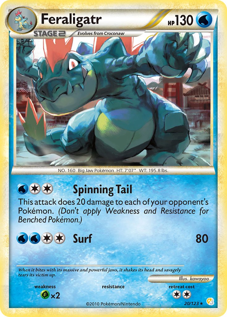 Feraligatr (20/123) (Theme Deck Exclusive) [HeartGold & SoulSilver: Base Set] | RetroPlay Games