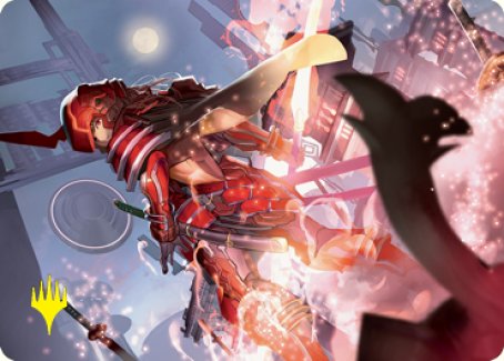 Peerless Samurai Art Card (Gold-Stamped Signature) [Kamigawa: Neon Dynasty Art Series] | RetroPlay Games