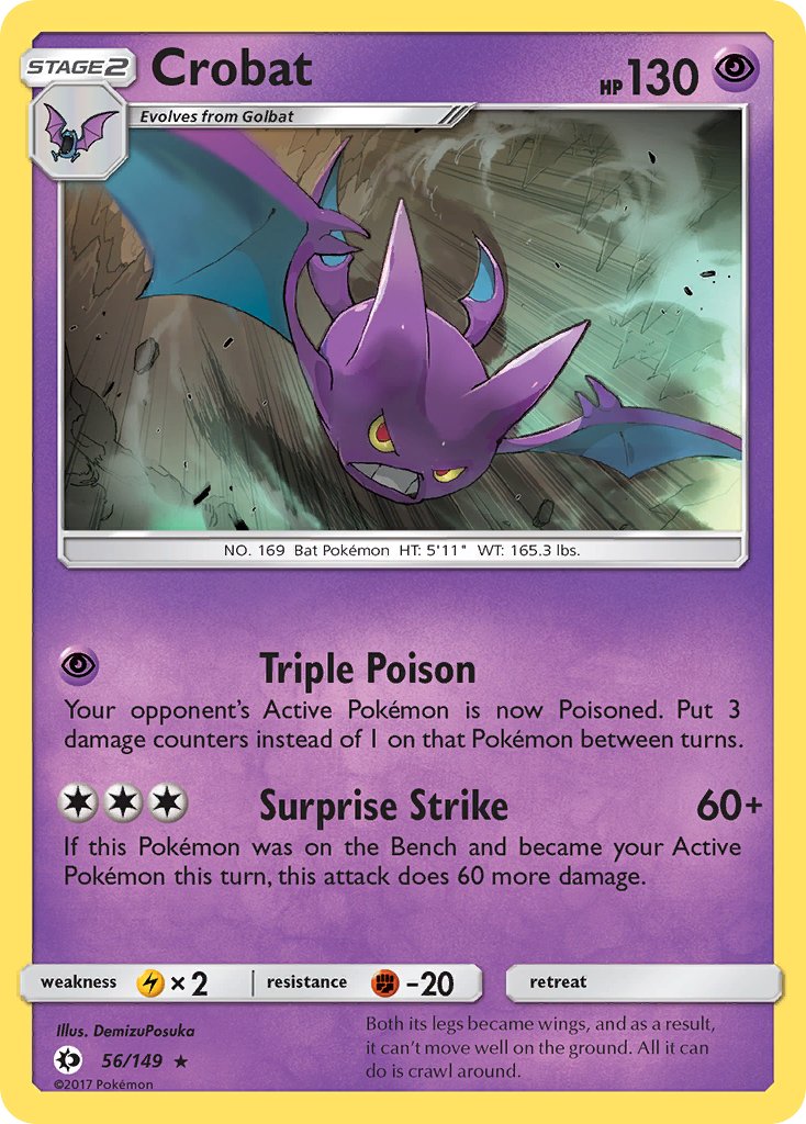 Crobat (56/149) (Prerelease Kit Exclusive) (Theme Deck Exclusive) [Sun & Moon: Base Set] | RetroPlay Games