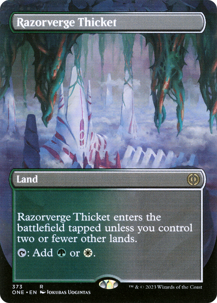 Razorverge Thicket (Borderless Alternate Art) [Phyrexia: All Will Be One] | RetroPlay Games