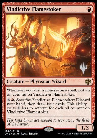 Vindictive Flamestoker (Promo Pack) [Phyrexia: All Will Be One Promos] | RetroPlay Games