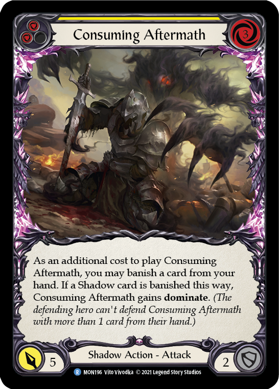 Consuming Aftermath (Yellow) [MON196-RF] (Monarch)  1st Edition Rainbow Foil | RetroPlay Games