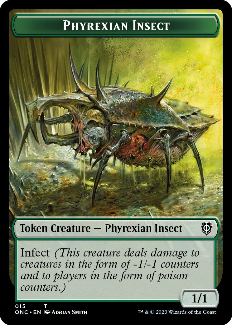 Phyrexian Mite // Phyrexian Insect Double-Sided Token [Phyrexia: All Will Be One Commander Tokens] | RetroPlay Games