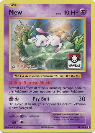 Mew (53/108) (League Promo 4th Place) [XY: Evolutions] | RetroPlay Games