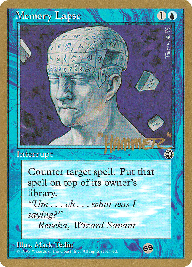 Memory Lapse (Runes) (Shawn "Hammer" Regnier) (SB) [Pro Tour Collector Set] | RetroPlay Games