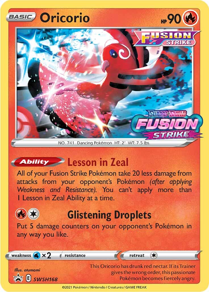 Oricorio (SWSH168) (Prerelease Promo) [Sword & Shield: Black Star Promos] | RetroPlay Games