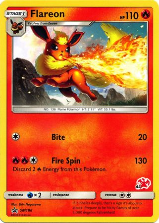 Flareon (SM186) (Charizard Stamp #44) [Battle Academy 2020] | RetroPlay Games