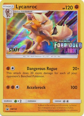 Lycanroc (SM118) (Staff Prerelease Promo) [Sun & Moon: Black Star Promos] | RetroPlay Games