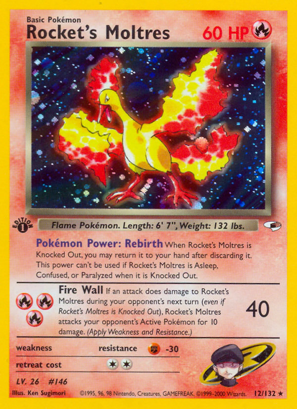 Rocket's Moltres (12/132) [Gym Heroes 1st Edition] | RetroPlay Games