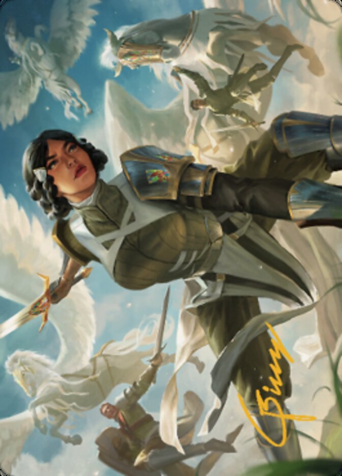 Resolute Reinforcements Art (Gold-Stamped Signature) [Dominaria United Art Series] | RetroPlay Games