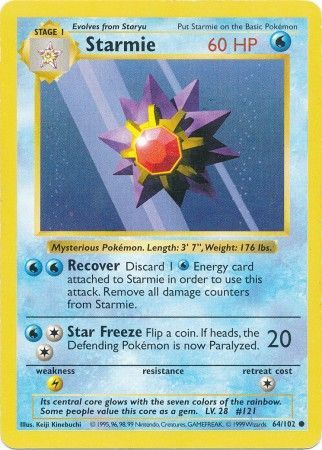 Starmie (64/102) [Base Set Shadowless Unlimited] | RetroPlay Games