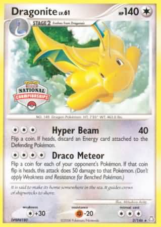 Dragonite (2/146) (National Championship) [Diamond & Pearl: Legends Awakened] | RetroPlay Games